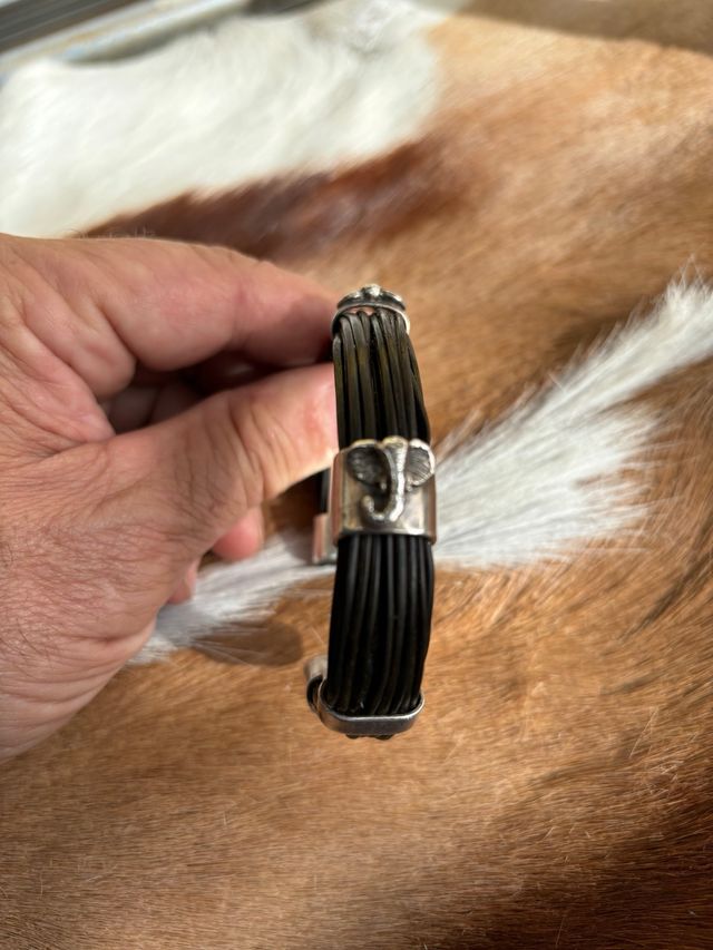 Pulsera Pelo Negro Plata.Espectacular!!.