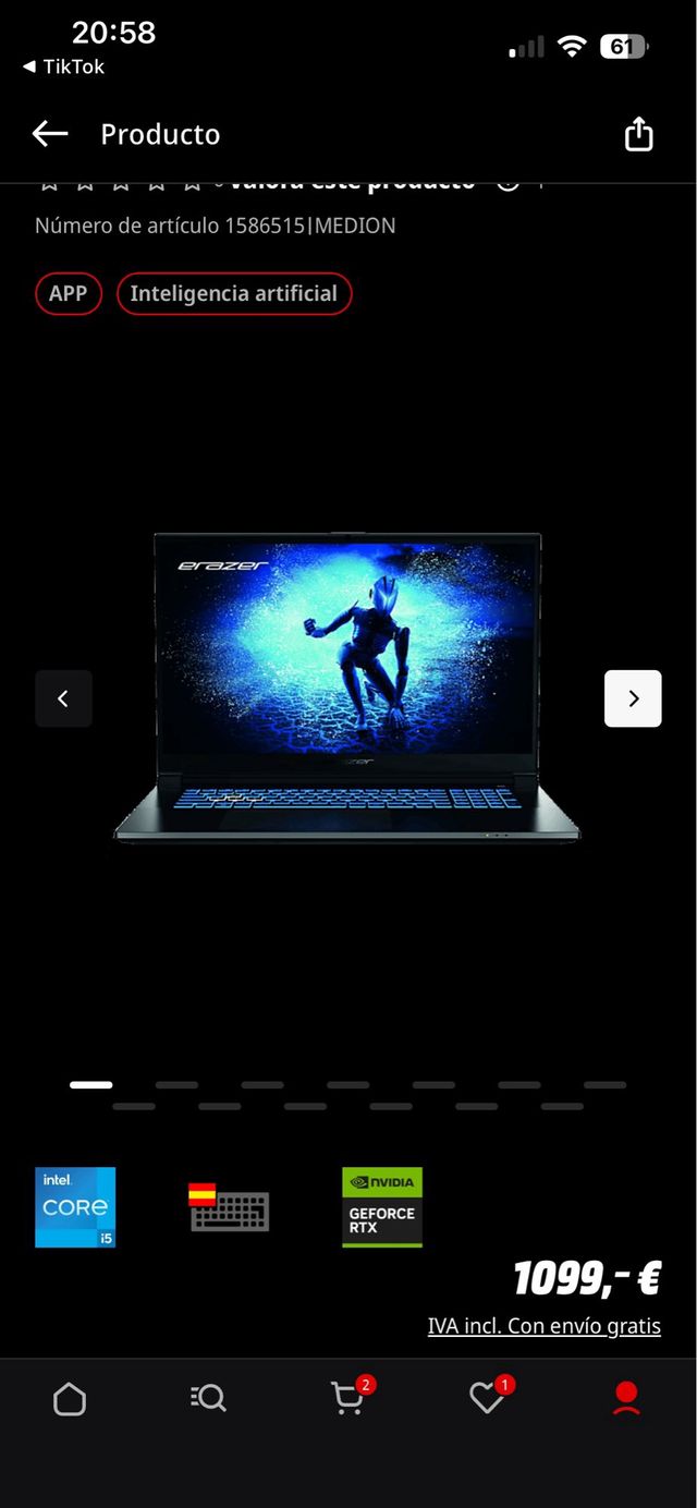 Portátil Gaming Defender RTX 4060 | NUEVO