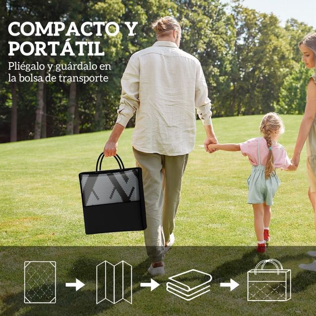 Alfombra Exterior Reversible - Gris&Negro