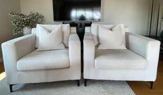 Lote de 2 sillones Palma en chenilla arena Classic