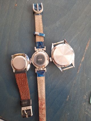3 relojes mujer vintage antegua 2  cuerda 1 pila
