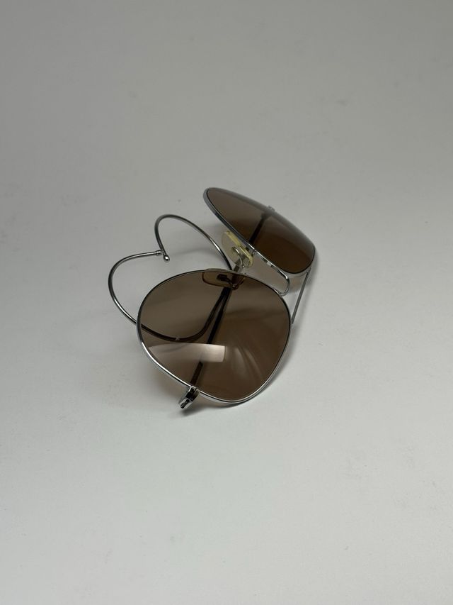 Gafas Aviador Vintage - Marrón Plata