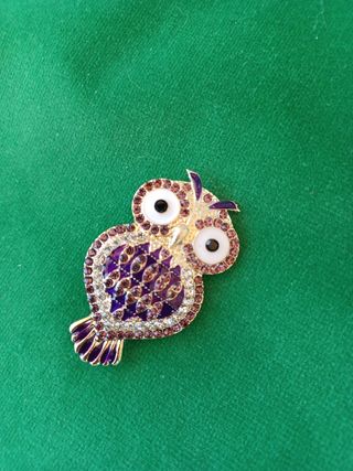 Spilla Gufo viola e oro