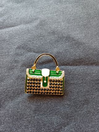 Spilla borsetta verde e nera
