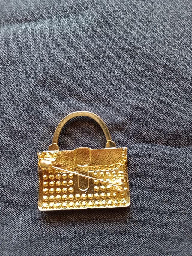 Spilla borsetta verde e nera