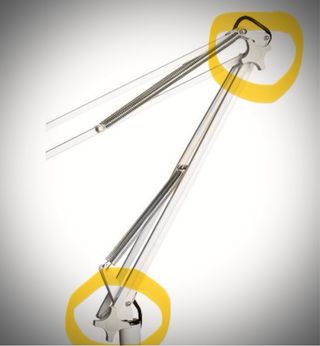 Lampara lupa estetica - blanca y plateada