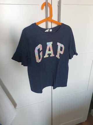 Camiseta GAP niña azul lentejuelas