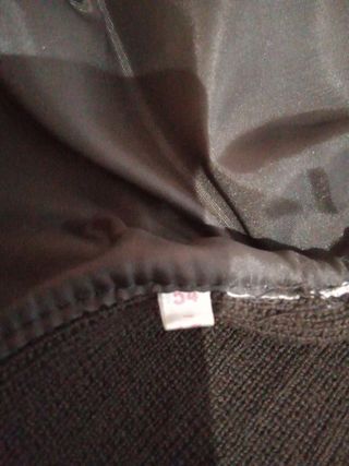 Chaqueta cuero-punto marron de hombre