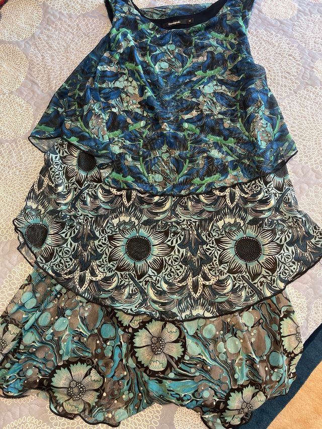 Vestido Desigual M - Azul/Verde