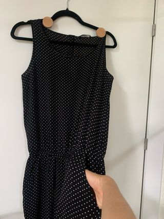 Mono negro lunares beige - Talla S