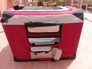 Transportín mascotas - Rojo y Beige