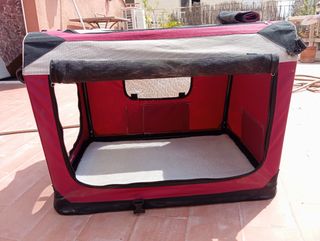 Transportín mascotas - Rojo y Beige