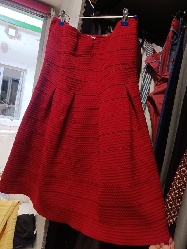 Vestido rojo verano palabra de honor.