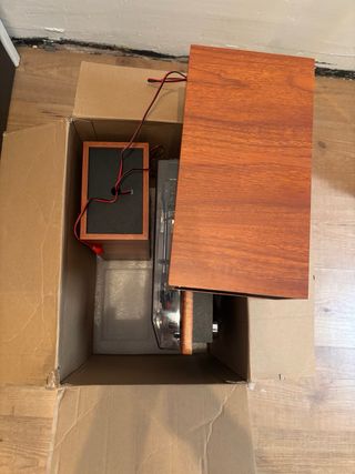 Lauson woodsound Tocadiscos Brown con 2 altavoces.