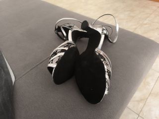 Zapatos baile salón plata-negro