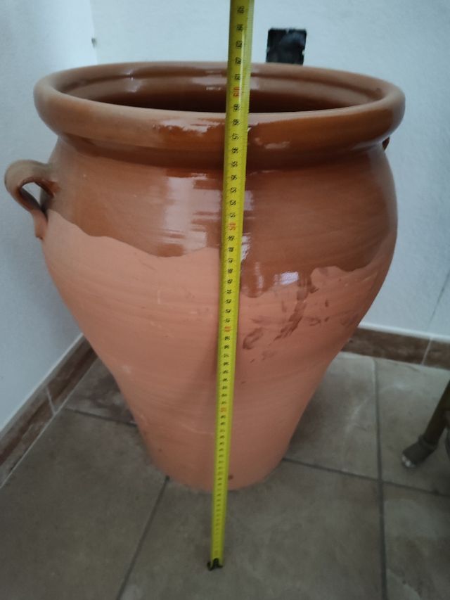 2 Tinajas barro grandes esmaltadas - Decoración