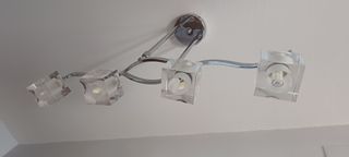 2 Lámparas techo reg. tulipas cristal 4 y 6 luces 