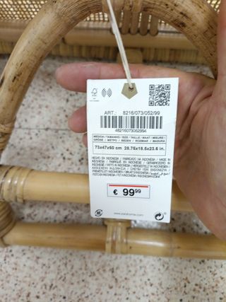 Silla Plegable Mimbre Beige