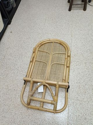 Silla Plegable Mimbre Beige