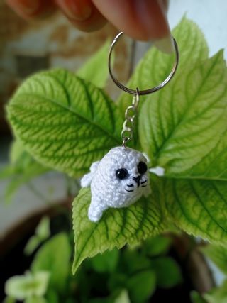Portachiavi foca amigurumi