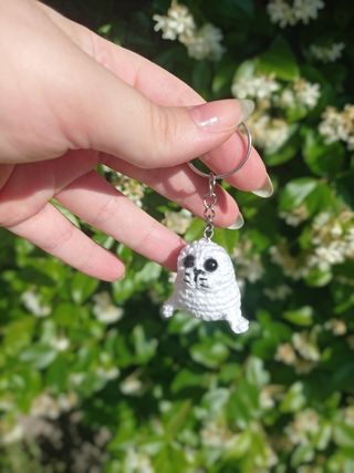 Portachiavi foca amigurumi