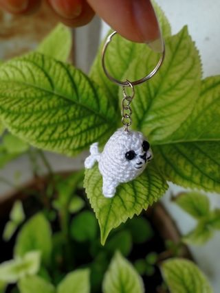 Portachiavi foca amigurumi