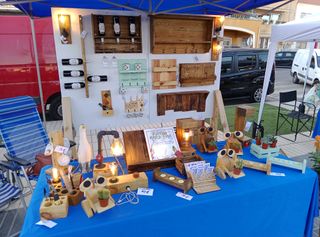 Perchero rústico de madera - 6 ganchos