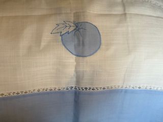 Cortina lino Cocina - Beige y Azul