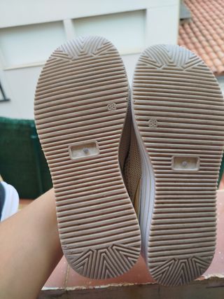 Zapatillas plataforma mujer beige-dorado 38