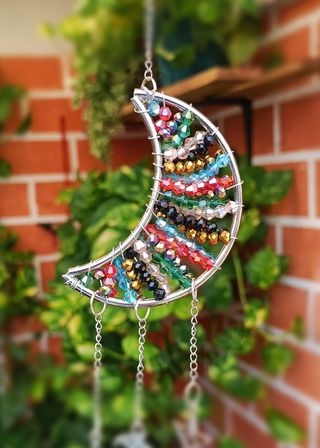 Colgante Luna Cristales Plata