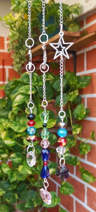 Colgante Luna Cristales Plata