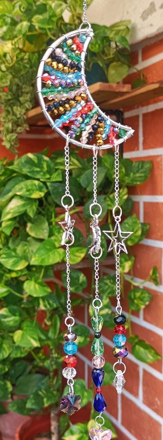 Colgante Luna Cristales Plata