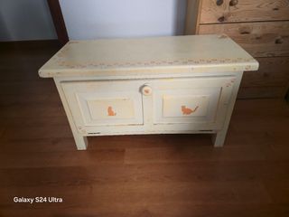 Baúl madera infantil gatos