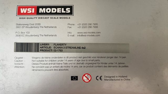 Wsi 1/50 Scania 3 Flaherty Bros