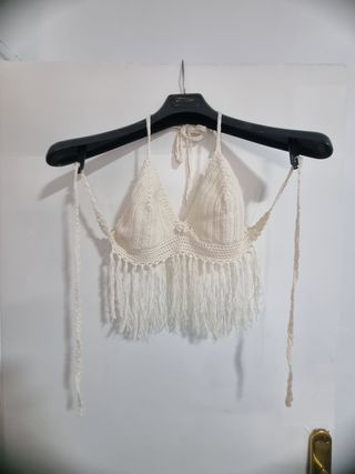 Top crochet blanco
