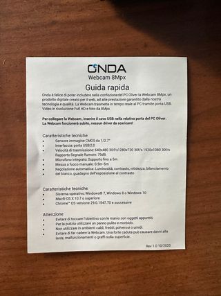 Webcam ONDA Full HD - Nuova