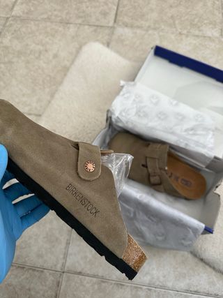 Zuecos Birkenstock 42 Caqui - Nuevos