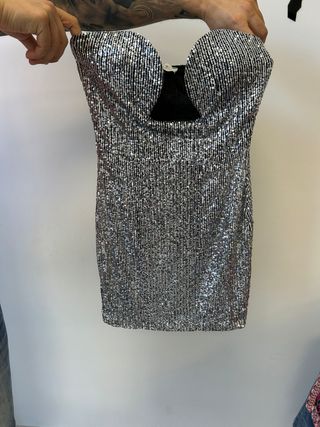 Miniabito argento, Vicbee, paillettes