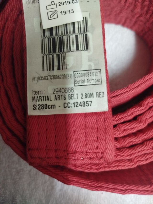 Cinturón rojo artes marciales