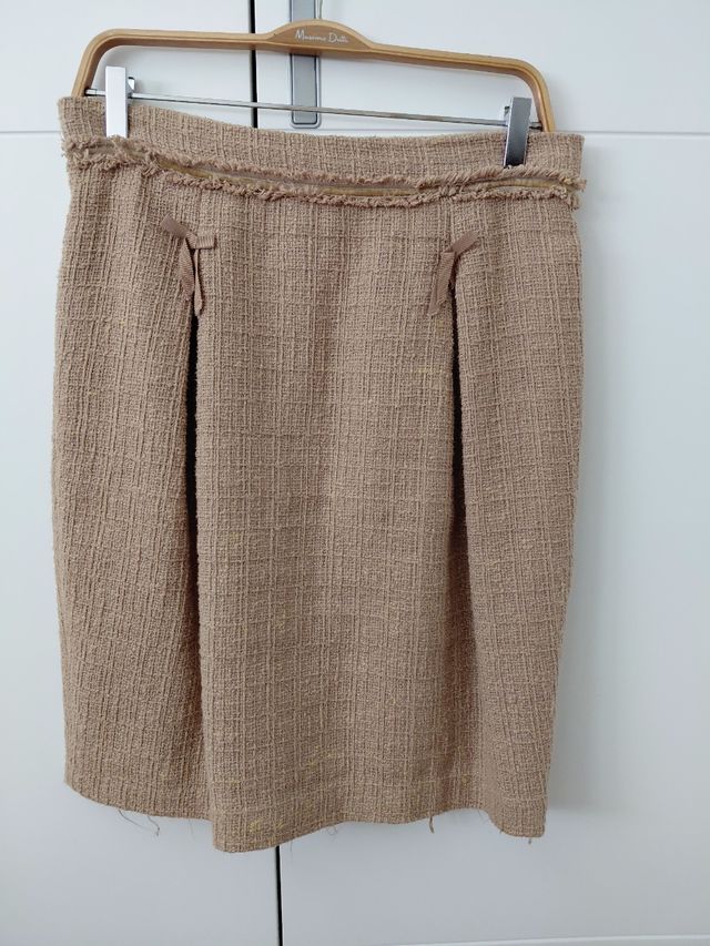 Falda Purificación García beige L