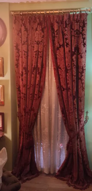 Antiguas cortinas damasco brocada  terciopelo