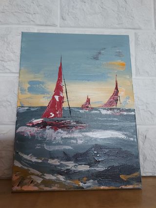 Dipinto acrilico - Vele rosse