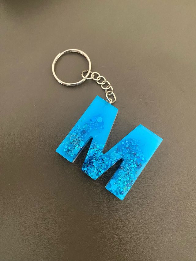 Portachiavi lettera M glitter