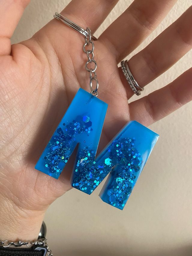 Portachiavi lettera M glitter