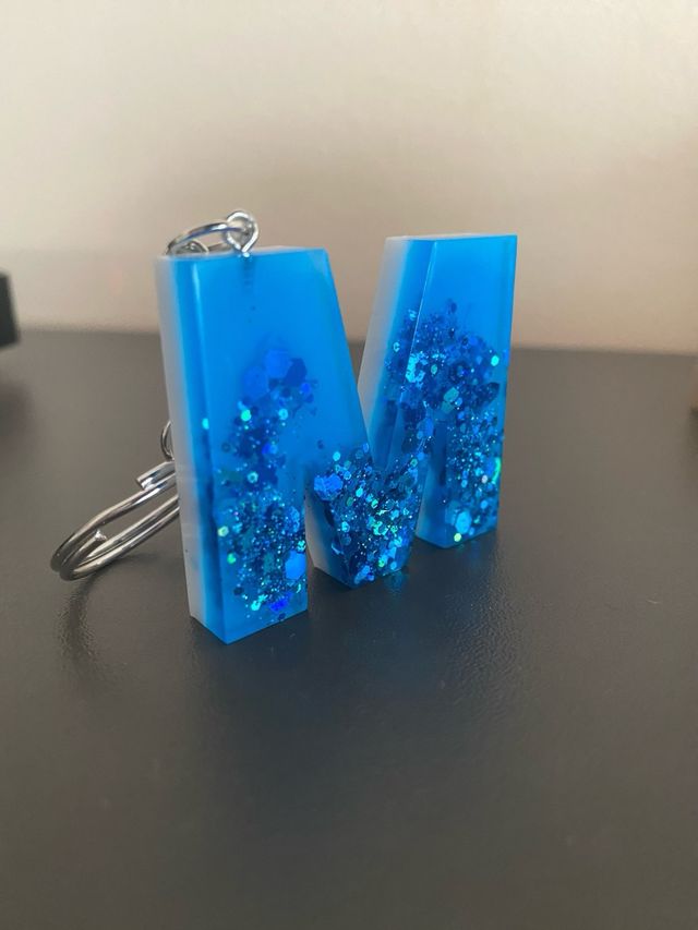 Portachiavi lettera M glitter