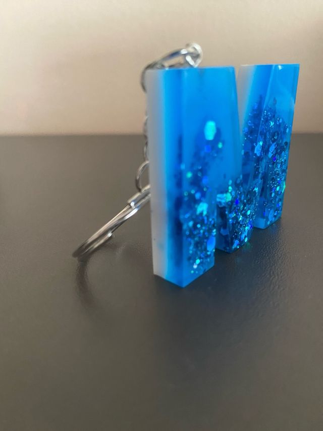 Portachiavi lettera M glitter