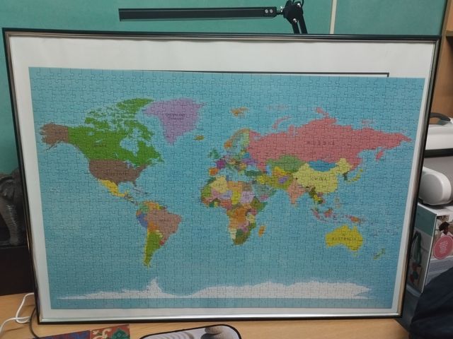 Puzzle mapa mundo enmarcado