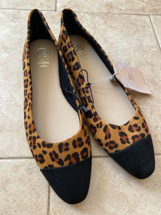bailarinas Oysho beige, talla 38
