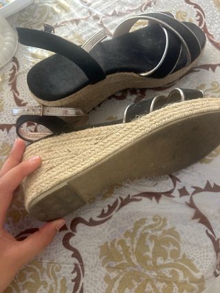 Sandalias cuña negras talla 40