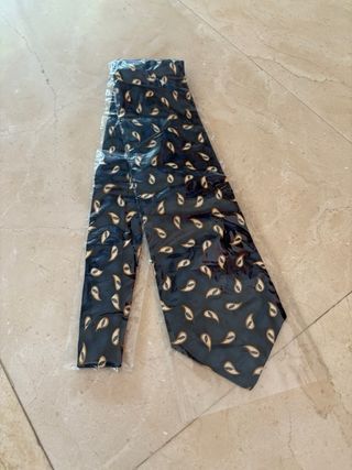 Corbata seda azul dorada italiana
